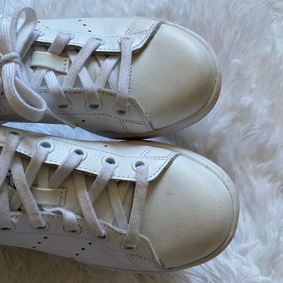 Adidas Stan Smith Sneakers Shoes White Blue Athletic Mens Size 4 - Picture 10 of 14